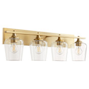 Quorum International Veno 4 Light 32" Wide Vanity Light Aged Brass