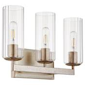 Quorum International Merrick 3 Light 18" Wide Vanity Light Aged Silver Leaf