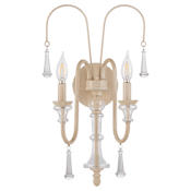 Quorum International Clasica 2 Light 21" Tall Wall Sconce Washed Oak