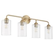 Quorum International Charlotte 4 Light 33" Wide Vanity Light Aged Brass