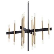 Quorum International Luxe 20 Light 30" Wide Chandelier Noir / Aged Brass