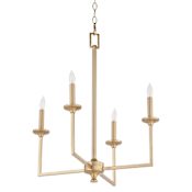 Quorum International Eldorado 4 Light 22" Wide Taper Candle Style Chandelier Aged Brass