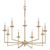 Quorum International Eldorado 9 Light 32" Wide Taper Candle Style Chandelier Aged Brass