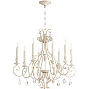 Quorum International Ansley 8 Light 29" Wide Taper Candle Chandelier Persian White