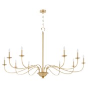 Quorum International Maryse 10 Light 60" Wide Taper Candle Style Chandelier Aged Brass