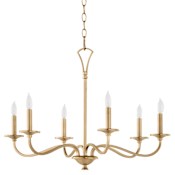 Quorum International Maryse 6 Light 29" Wide Taper Candle Style Chandelier Aged Brass