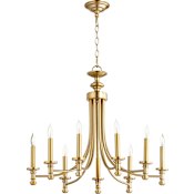 Quorum International Rossington 9 Light 27" Wide Taper Candle Chandelier Aged Brass