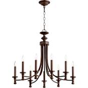 Quorum International Rossington 9 Light 27" Wide Taper Candle Chandelier Oiled Bronze