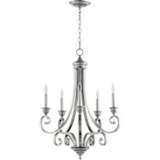 Quorum International Bryant 5 Light 25-3/4" Wide Taper Candle Chandelier Classic Nickel