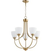 Quorum International Enclave 5 Light 24" Wide Chandelier Aged Brass