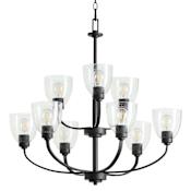 Quorum International Reyes 9 Light 32" Wide Chandelier Textured Black