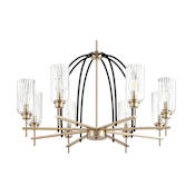 Quorum International Espy 8 Light 32" Wide Chandelier Noir / Aged Brass