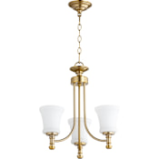 Quorum International Rossington 3 Light 18" Wide Chandelier Aged Brass