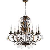 Quorum International Rio Salado 8 Light 33" Wide Taper Candle Chandelier Toasted Sienna / Mystic Silver