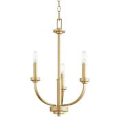 Quorum International Reyes 3 Light 19" Wide Candle Style Chandelier Aged Brass