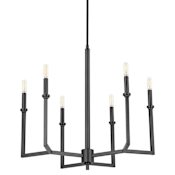 Quorum International Merrick 6 Light 25" Wide Candle Style Chandelier Matte Black