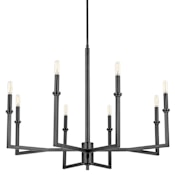 Quorum International Merrick 8 Light 32" Wide Candle Style Chandelier Matte Black