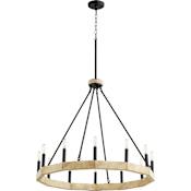 Quorum International Alpine 12 Light 30" Wide Chandelier Noir / Driftwood