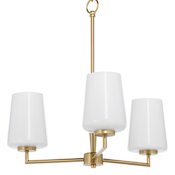 Quorum International Goodwin 3 Light 22" Wide Chandelier with Opal Shades Aged Brass