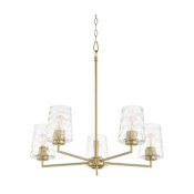Quorum International Belinder 5 Light 27" Wide Chandelier Aged Brass