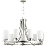 Quorum International Lancaster 9 Light 33-1/2" Wide Chandelier Satin Nickel