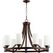 Quorum International Lancaster 9 Light 33-1/2" Wide Chandelier Oiled Bronze