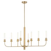 Quorum International Sheridan 8 Light 44" Wide Linear Chandelier Aged Brass