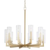 Quorum International Harbin 10 Light 32" Wide Chandelier Aged Brass