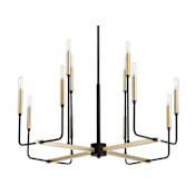 Quorum International Lacy 12 Light 30" Wide Chandelier Noir / Aged Brass