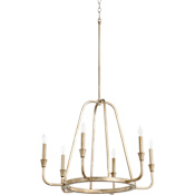 Quorum International Marquee 6 Light 28" Wide Taper Candle Ring Chandelier Aged Silver Leaf