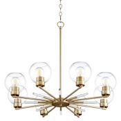 Quorum International Volan 8 Light 33" Wide Chandelier Aged Brass