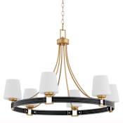 Quorum International Hidalgo 6 Light 34" Wide Chandelier Aged Brass