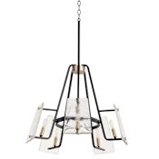 Quorum International Tioga 5 Light 25" Wide Ring Chandelier Textured Black / Aged Brass