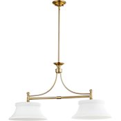 Quorum International Rossington 2 Light 36" Wide Linear Chandelier Aged Brass