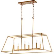 Quorum International Gabriel 6 Light 35" Wide Chandelier Gold Leaf