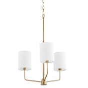 Quorum International Harmony 3 Light 18" Wide Chandelier Aged Brass