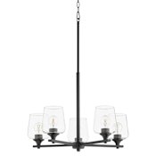 Quorum International Veno 5 Light 26" Wide Chandelier Matte Black