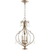 Quorum International Ansley 3 Light 14" Wide Taper Candle Chandelier Aged Silver Leaf