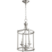 Quorum International Rossington 3 Light 12" Wide Taper Candle Chandelier Satin Nickel
