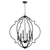 Quorum International Dublin 6 Light 30" Wide Chandelier Noir
