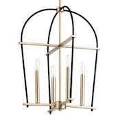 Quorum International Espy 4 Light 17" Wide Chandelier Noir / Aged Brass