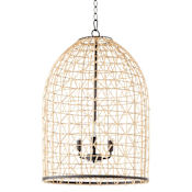 Quorum International Rattan 3 Light 19" Wide Pendant Matte Black