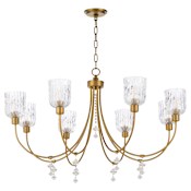 Quorum International Meriam 8 Light 40" Wide Chandelier Brushed Brass