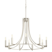 Quorum International Olympus 9 Light 32" Wide Ring Chandelier Satin Nickel