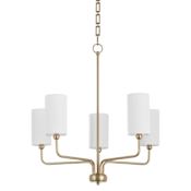Quorum International Charlotte 5 Light 27" Wide Chandelier Aged Brass