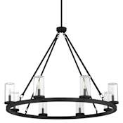 Quorum International Gentry 8 Light 42" Wide Ring Chandelier Matte Black