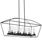 Quorum International Odeon 10 Light 48" Wide Linear Chandelier Matte Black