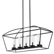 Quorum International Odeon 5 Light 38" Wide Linear Chandelier Matte Black