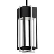 Quorum International Al Fresco 7" Wide LED Outdoor Mini Pendant Noir / Brushed Aluminum