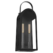 Quorum International Weir 2 Light 20" Tall Outdoor Wall Sconce Matte Black